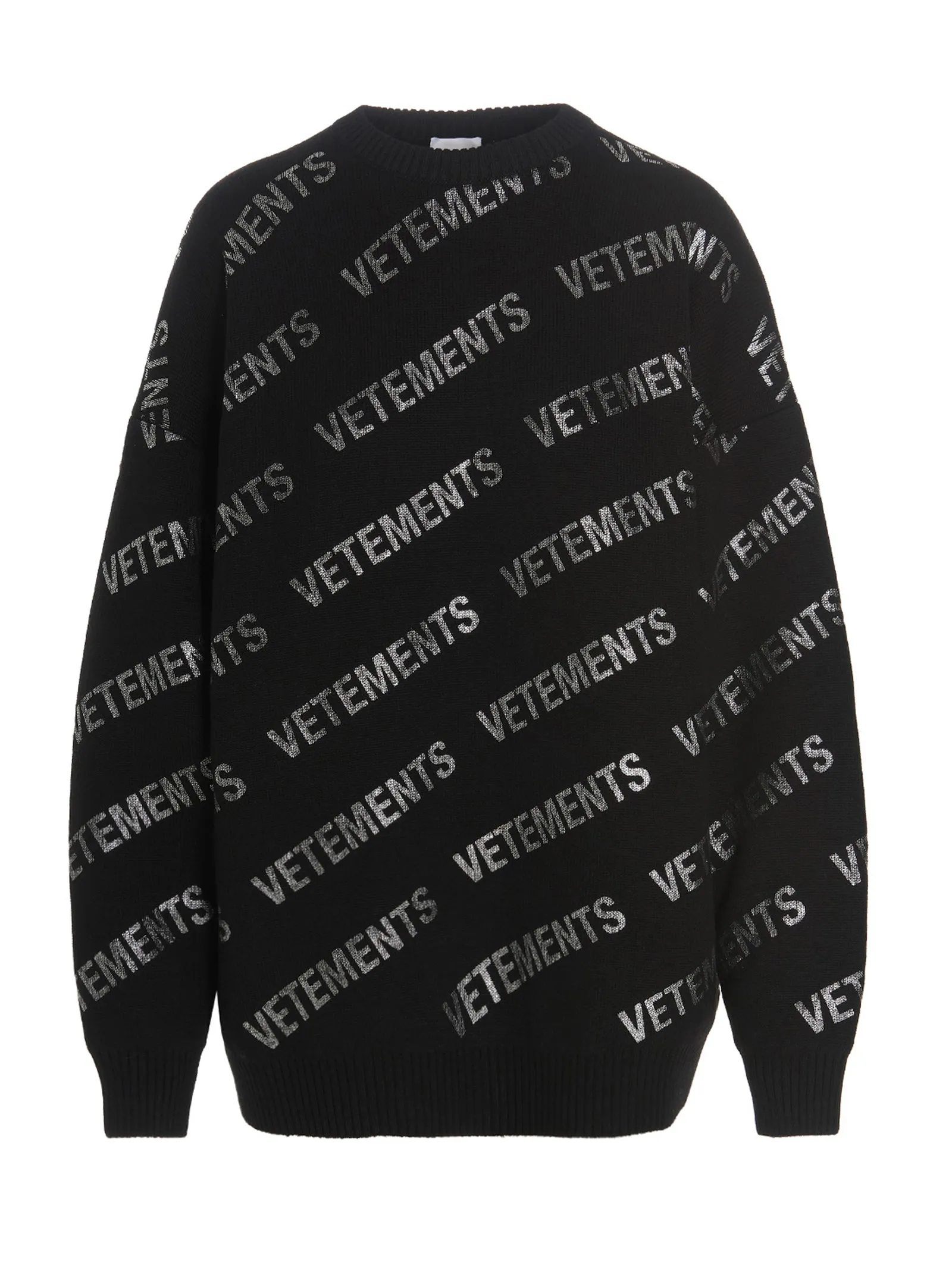 Vetements Logo Allover Printed Knit Jumper