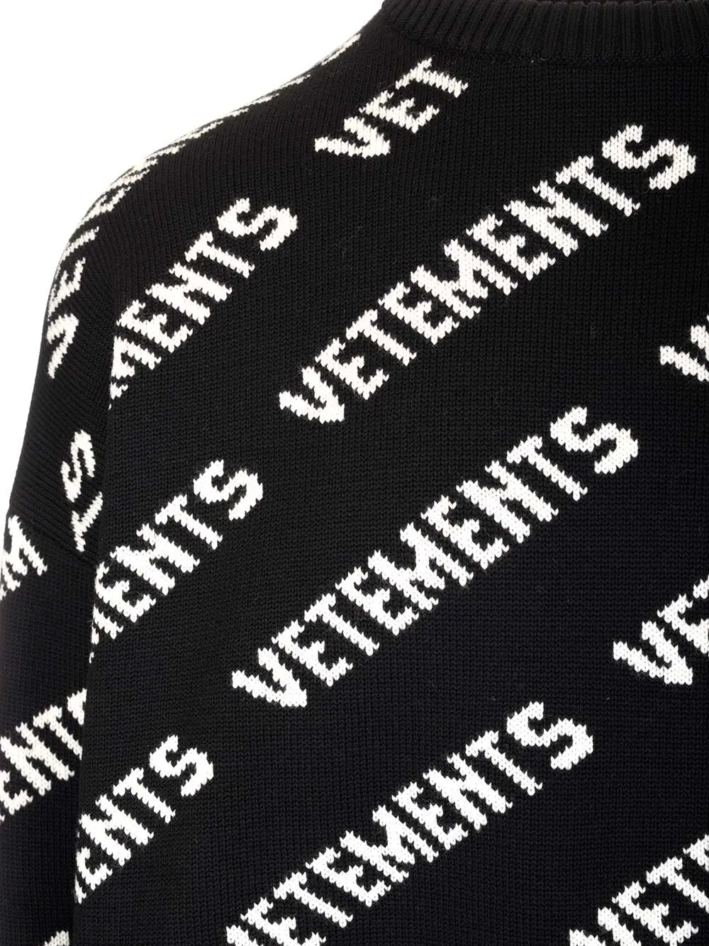 Vetements Logo Intarsia-Knit Jumper
