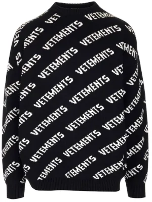Vetements Logo Intarsia-Knit Jumper