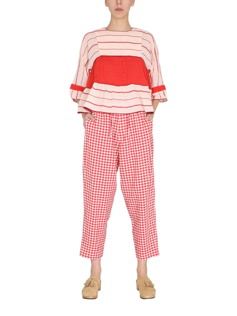 YMC Alva Checked Cropped Trousers